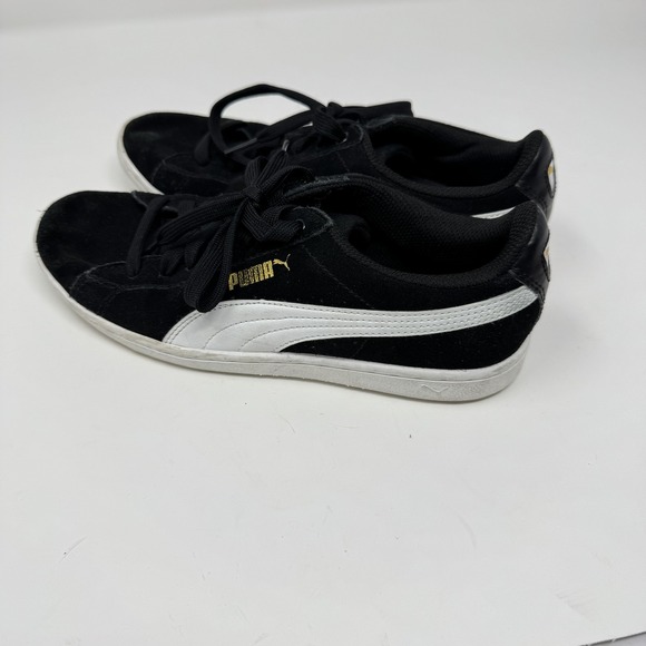Puma Suede Classic Shoes Womens Size 8 Black White Foam Comfort Low Sneaker 38.5 - Picture 2 of 8